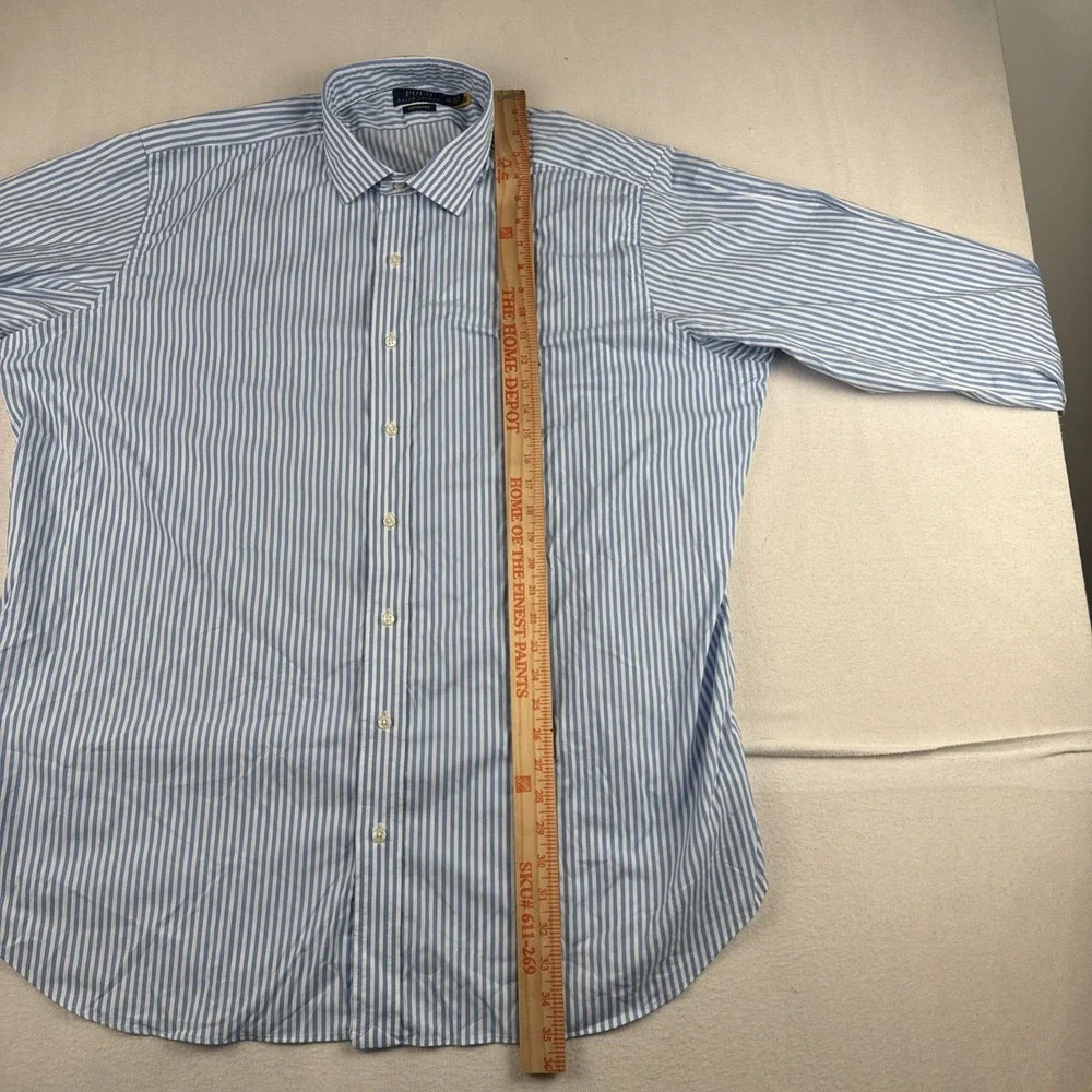 Polo Ralph Lauren Performance Blue White Long Sleeve shirt 2XB Nylon preppy
